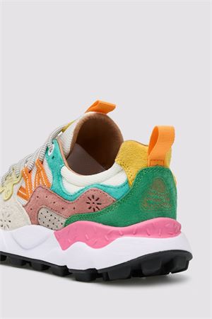Sneakers in suede e tessuto Bianco, Fuchsia 2017817421N11 FLOWER MOUNTAIN | Sneaker | 2017817421N11